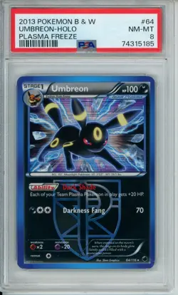 PSA 8 - Umbreon Holo - 2013 POKEMON B&W PLASMA FREEZE #64 - Image 1