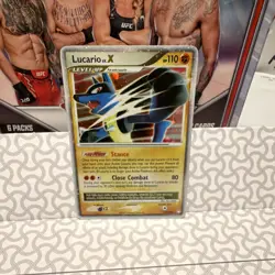 Pokemon TCG Lucario LV.X Rare Holo Diamond & Pearl 122/123 110 HP Card - Image 1