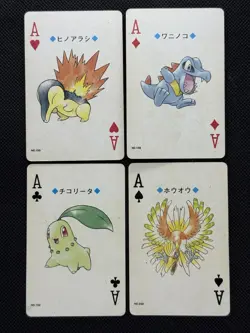 Pokemon Cyndaquil Totodile Chikorita Ace Gold Deck Ho-oh Playing Card Poker - Image 1