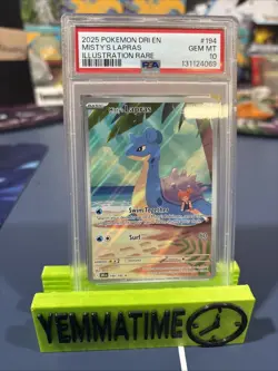2025 POKEMON DRI EN-DESTINED RIVALS ILLUSTRATION RARE #194 MISTY'S LAPRAS PSA 10 - Image 1