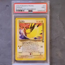 Pokemon TCG Zapdos Promo Black Star Error Aoki PSA 9 English HP70 23/53 - Image 1