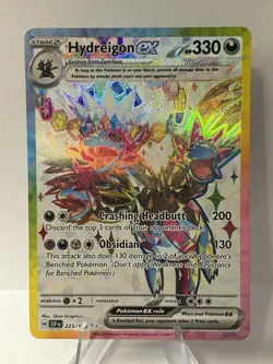 Pokemon Hydreigon ex SV08 Surging Sparks Ultra Rare Holo 223/191 Stage 2 330 HP - Image 1