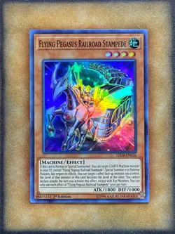 Yugioh Flying Pegasus Railroad Stampede LED4-EN036 Super Rare 1st Ed NM - Image 1