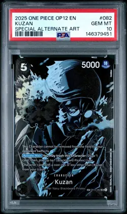 2025 ONE PIECE OP12-LEGACY OF THE MASTER SPECIAL ALTERNATE ART #082 KUZAN PSA 10 - Image 1