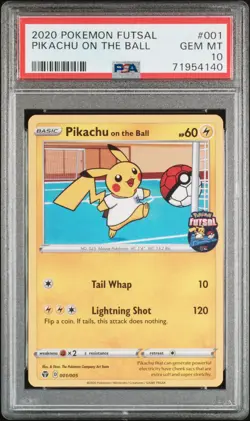 Pokemon Card Pikachu On The Ball 001 PSA 10 Futsal - Image 1