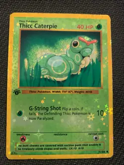 Thicc Caterpie (Alternative Custom Art) Holographic Card - Image 1