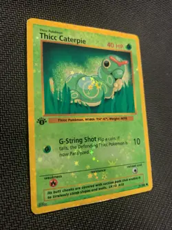 Thicc Caterpie (Alternative Custom Art) Holographic Card - Image 2