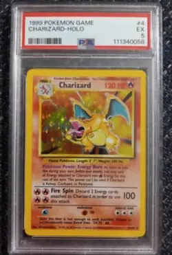 1999 Base Set Unlimited Charizard Trading Card 4/102 PSA 5 - Image 1