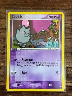 Nuzleaf 39/100, Spoink 62/100 -Reverse Holo EX Crystal Guardians Stamp - 2 Cards - Image 2