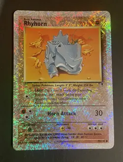 Rhyhorn Reverse Holo 2002 Legendary Collection Pokemon Card 90/110 - Image 1