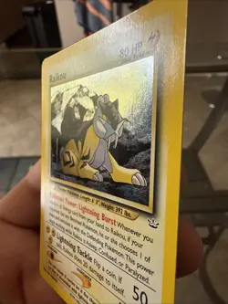 Pokemon TCG Raikou Holo Rare Vintage Neo Revelation Card 13/64 Unlimited Nm - Image 3
