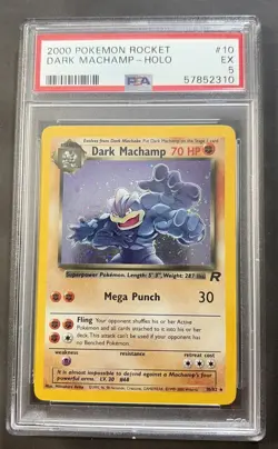 2000 Pokemon Rocket 10 Dark Machamp-Holo PSA5 - Image 1