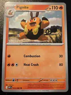 Pignite 012/086 Common Scarlet & Violet: White Flare Pokemon TCG - Image 1