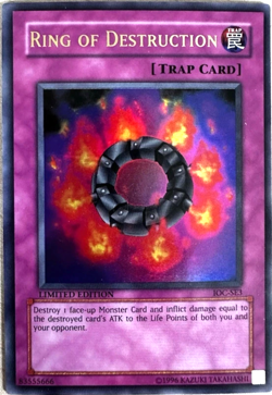 Ring Of Destruction IOC-SE3 Limited Edition Ultra Rare YuGiOh TCG Card - Image 1