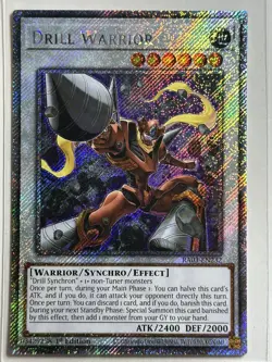 Drill Warrior (Platinum Secret Rare) 1st Ed RA03-EN232 LP-NM YuGiOh Card - Image 1