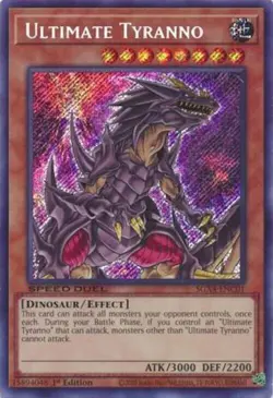 ULTIMATE TYRANNO SECRET RARE SGX4-ENC01 LIGHT PLAY YUGIOH - Image 1