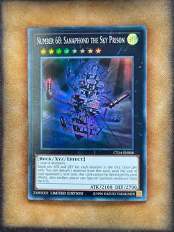 Yugioh Number 68: Sanaphond the Sky Prison CT14-EN008 Super Rare LP - Image 1