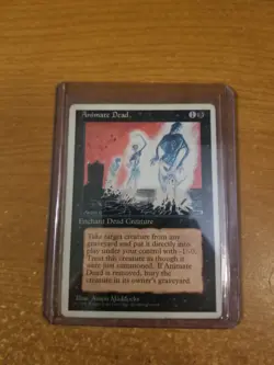MAGIC THE GATHERING UNCOMMON 4TH EDITION ANIMATE DEAD HEAVILY PLAYED - Image 1