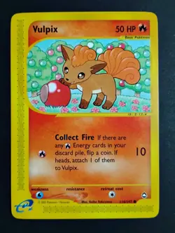 Vulpix 116/147 Aquapolis Non-Holo NM Vintage Pokemon Card 2002 - Image 1