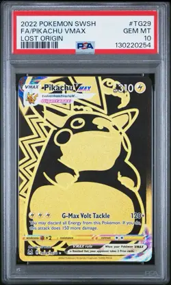 2022 POKEMON SWORD & SHIELD LOST ORIGIN #TG29 FULL ART/PIKACHU VMAX PSA 10 - Image 1