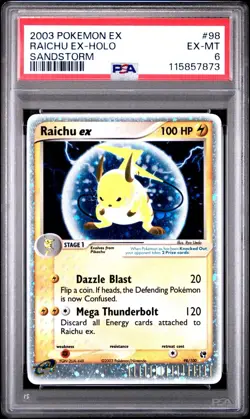 Raichu EX 98/100 PSA 6 Holo Sandstorm Pokemon Card EX-MT ⚡🔥 - Image 1