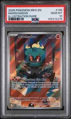 2025 Pokemon Meg EN-Mega Evolution Marshadow Illustration Rare PSA 10 #146 - Image 1