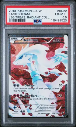 2013 POKEMON LEGENDARY TREASURES RESHIRAM #RC22 HOLO PSA 6.5 EX #119493520 - Image 1