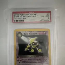 Pokemon Team Rocket Dark Alakazam 1st Edition Holo PSA 8 1/82 English - Image 3