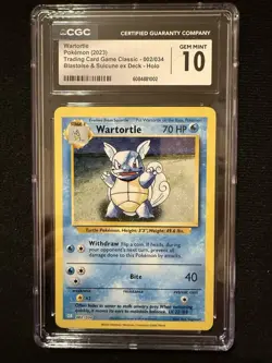 2023 Pokemon Blastoise Suicune EX Deck #002 Wartortle CGC 10 - Image 1