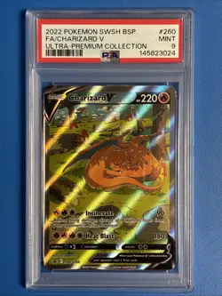 Pokemon 2022 FA Charizard V Ultra-Premium Collection SWSH260 PSA Mint 9 - Image 1