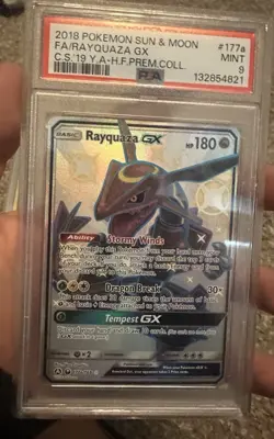 Pokemon Rayquaza GX Full Art Promo Holo 177A/168 Sun & Moon PSA 9 - Image 1