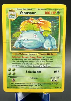 Venusaur 15/102 Base Set Holo Rare Vintage Pokemon TCG HP-DMG - Image 1