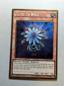 Yugioh Glow-Up Bulb - PGL2 EN033 Gold Rare 1st ED - Image 1