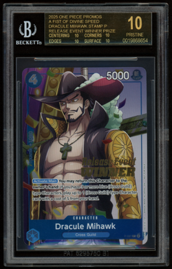 BGS 10 BLACK LABEL - Dracule Mihawk P-081 Release Event WINNER Stamped One Piece - Image 1