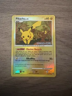 Pokemon Pikachu Mysterious Treasures Card 94/123 Diamond And Pearl Stamp - Image 1