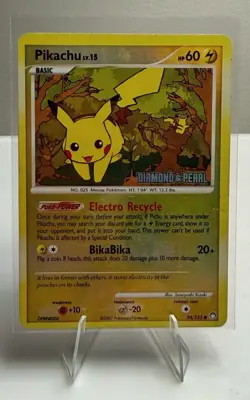 2007 Pikachu Pokemon Mysterious Treasures 94/123 Stamped Reverse Holo HP - Image 1