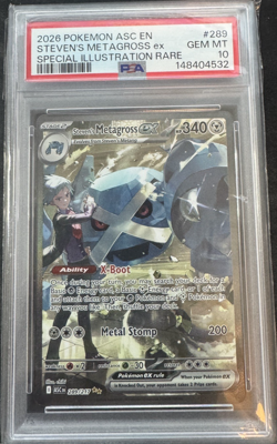 2026 POKEMON ASC SPECIAL ILLUSTRATION RARE #289 STEVEN'S METAGROSS EX PSA 10 - Image 1