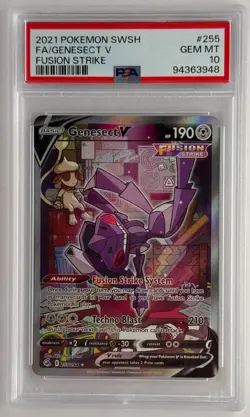 Genesect V PSA 10 2021 Pokemon Sword & Shield Fusion Strike #255 - Image 1