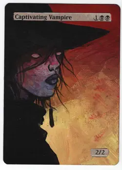 Captivating Vampire Altered Art Magic The Gathering Mtg Hand Painted Card Comman - Image 1