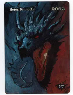 Betor, Kin To All Altered Art Magic The Gathering Mtg Hand Painted Card Command - Image 1