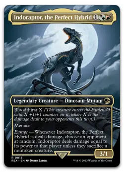 Indoraptor, the Perfect Hybrid (Borderless) #15 NM Jurassic World REX Magic MTG - Image 1