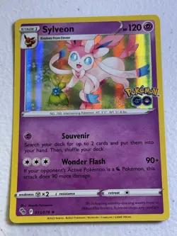Sylveon Holo Rare Pokemon GO 035/078 NM - Image 1