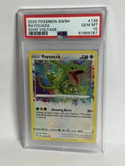 2020 Pokemon SWSH Vivid Voltage #138 Rayquaza Amazing Rare PSA 10 Gem Mint - Image 1