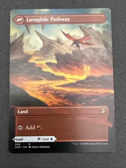 x1 Riverglide Pathway // Lavaglide Pathway ZNR MTG 289 BORDERLESS RARE M/NM 1x - Image 2