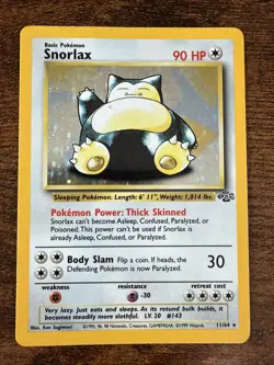Pokemon TCG Snorlax Jungle 11/64 Holo Unlimited Holo Rare - Image 2