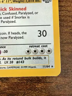 Pokemon TCG Snorlax Jungle 11/64 Holo Unlimited Holo Rare - Image 4