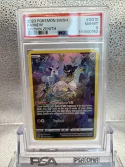 2023 POKEMON SWORD & SHIELD CROWN ZENITH #GG10 FULL ART/MEW PSA 8 - Image 2