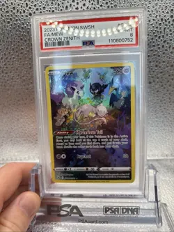 2023 POKEMON SWORD & SHIELD CROWN ZENITH #GG10 FULL ART/MEW PSA 8 - Image 3
