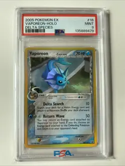 Vaporeon Holo Delta Species | PSA 9 | EX Delta Species | #18 | Pokemon TCG | ENG - Image 1