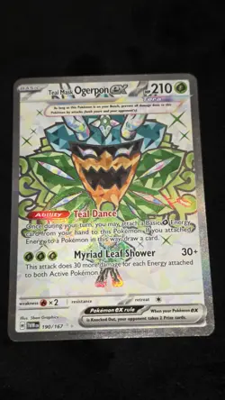 Pokemon TCG Teal Mask Ogerpon ex 190/167 Sv06 Ultra Rare Holo - Image 1